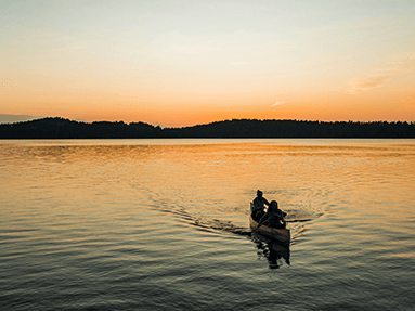 Canoeing at sunset on Percy Priest Lake